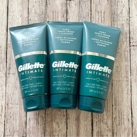Gillette Other - Gillette Intimate Pubic Shave Cream + Gentle Cleanser Mens 6 oz  Lot of 3 NEW